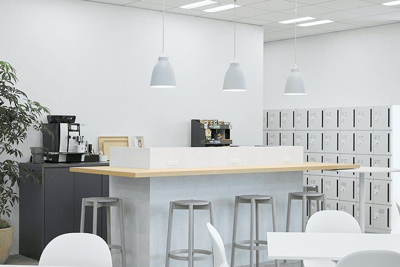 ラウンジには、コーヒーを片手に話せるカフェのようなカウンターも